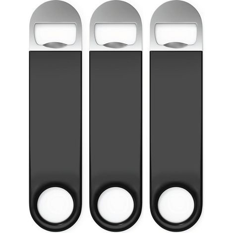 Cocktailshaker, Flaschenöffner, Schnellöffner, 3er-Set. Professionelle Qualität: Gummibeschichtung, Edelstahl. Große Ausführung, 18 cm.