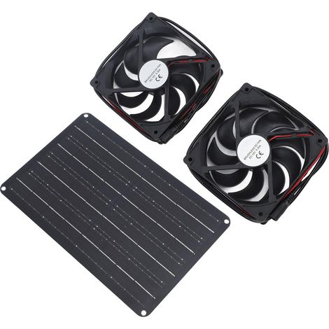 15W 12V Solar-Ventilator-Set mit 1,5m Kabel für Gewächshaus, Hühnerstall, Schuppen, Tierunterstand (1/5)