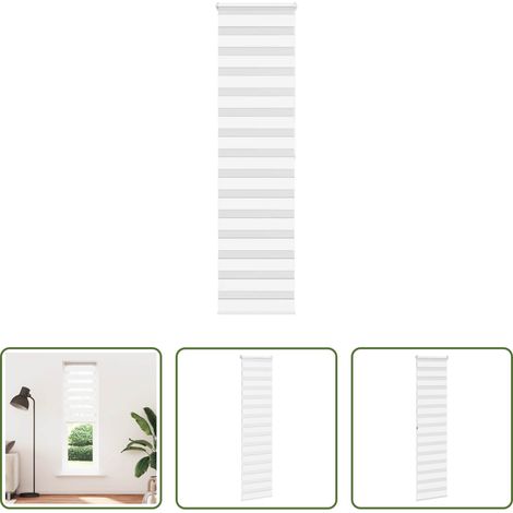 vidaXL Sichtschutz -  Doppelrollo Weiß 65x200 cm Stoffbreite 60,9 cm Polyester (1/5)