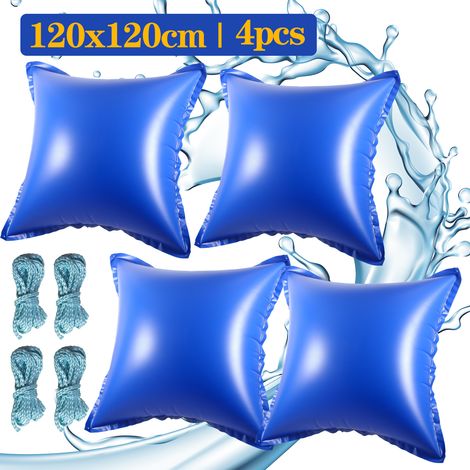 Wolketon Cojín piscina hinchable invierno 120x120cm cuadrado  Resistente a las heladas hasta -25°C  Material PVC  4 unidades (1/5)