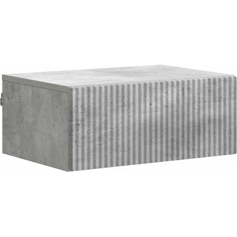 Mobiletto da notte a muro Grigio Cemento 49 x 34,5 x 20 cm vidaXL