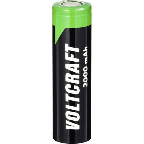 Voltcraft – Pile rechargeable 18650 flat-top Li-Ion 3.7 V 2000 mAh – Courant de décharge max. 10000 mA – Autodécharge minimale – Emballage sans plastique (1/3)