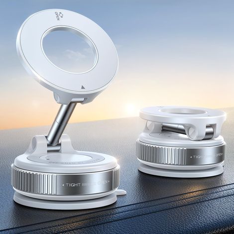 Car Phone Holder, Gel Suction Cup, 360° Metal Arm, Powerful Magnets, Universal iPhone Android (1/5)