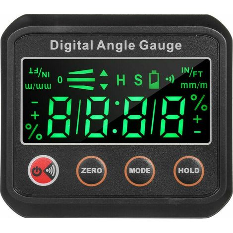 Nivel digital LED, goniómetro, inclinómetro, minicaja de nivel de 2,7 pulgadas, ranura en V, base magnética con zumbador audible. (1/5)