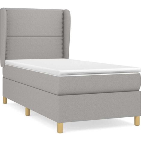 Maison Exclusive - Boxspringbett mit Matratze Hellgrau 100x200 cm (1/5)