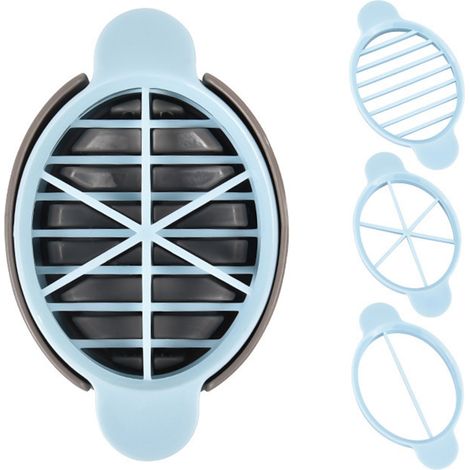 Plastic Egg Cutter 6 Splits 3 Lines Egg Cutter for Hard Boiled Eggs Kitchen Gadgets Blue (1/5)