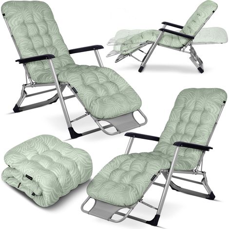 Sofotel ChillWell 2er-Set klappbare Gartenliege mit Kissen, hellgrün