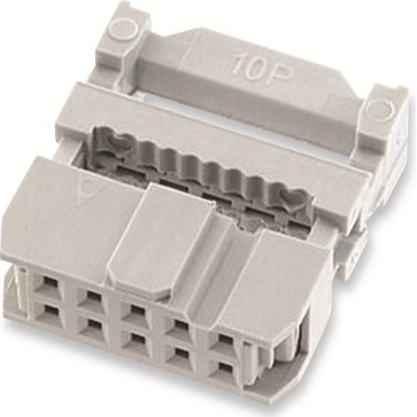 ECON CONNECT Pfostenverbinder, DIN 41651, 10-polig, grau, RM 2,54 mm