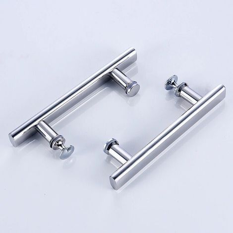 Set mit 2 Schrankgriffen für Duschtüren aus Sicherheitsglas – 145 mm Mittenabstand – Schnelle Montage – Geeignet für 6–12 mm Glas – Stomo