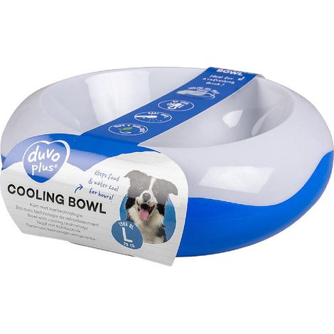 Duvo+ Cuenco Refrigerante Blanco Azul para Perro