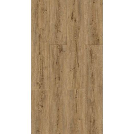 Naturasol – Lame de sol PVC clipsable 22,8 cm – Longueur 1,52 m – Sous-couche intégrée 1 mm – Classe 34 pour usage commercial intensif – Chêne fumé (1/2)