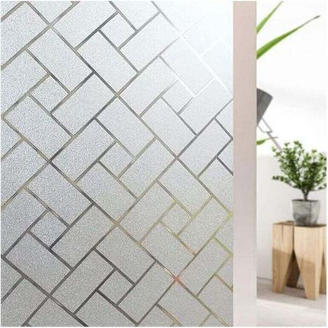 2PCS Static Window Film Self-Adhesive Window Film Privacy Window Film Anti-Glare Frosted Window Film for Kitchen, Office, Bathroom 45 x 200CM (1/4)