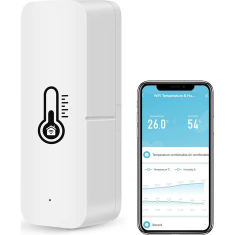 Termometro igrometro intelligente WiFi, sensore di temperatura e umidità interno/esterno Bluetooth, termometro WiFi APP Alexa/Google Assistant Telecomando per la casa. 1 confezione (1/5)