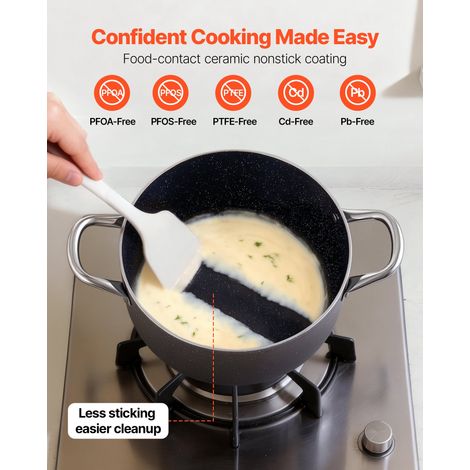 Marmite en Aluminium 5,7 L, Faitout avec Couvercle en Verre, Compatible avec Cuisinière à Gaz ou Électrique Plaque à Induction, Bou… (1/5)