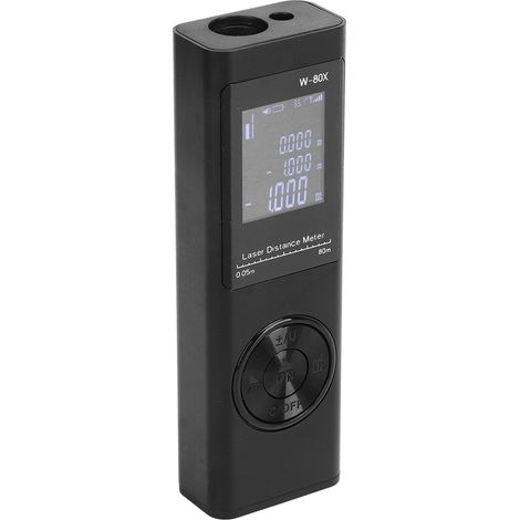 Télémètre laser 80 mètres rechargeable, mini outil de mesure portable de poche avec écran rétroéclairé, noir (1/5)