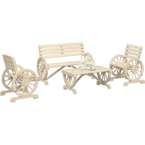 4-tlg. Garten-Lounge-Set Massivholz Tanne vidaXL (1/5)