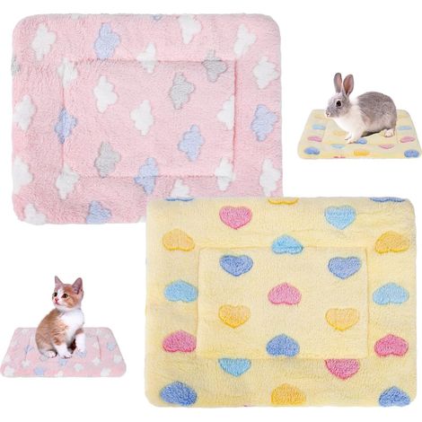APEX 2 Lit pour cochon d'Inde,Tapis de Couchage en Peluche pour Petit animal Chaud Lit pour Lapin Polaire Couverture pour lapin-30x40cm (1/5)
