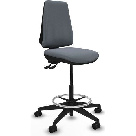 Taburete Elche AS bali gris base piramidal ruedas 65mm nailon