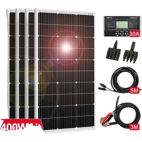 Panneau Solaire, Haute Efficacité, Design Compact, Ensemble de 400W (1/2)