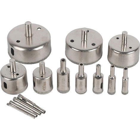 14-teiliges Set 3–70 mm diamantbeschichtete Lochsägen-Bohrer für Glas- und Marmorfliesen