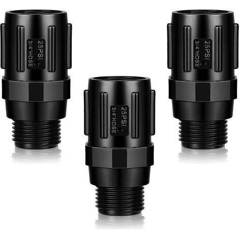 Lot de 3 régulateurs de pression 25 PSI pour système d'irrigation goutte à goutte, filetage intérieur/extérieur 3/4", pour système d'irrigation de jardin (1/5)