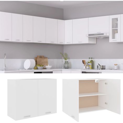 Maison Exclusive - Mobile Pensile “Lyon” Bianco 80x31x60 cm in Legno Multistrato