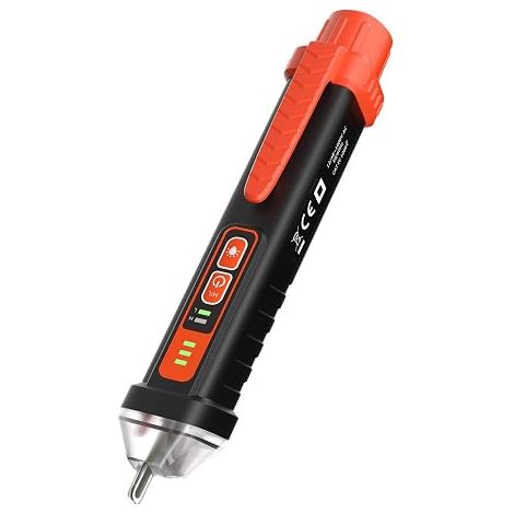 Détecteur de Tension Sans Contact, Testeur de Tension avec Double Sensibilité 12/48V-1000V, Test de Fil de Phase/Neutre, Buzzer Sonore (1/5)