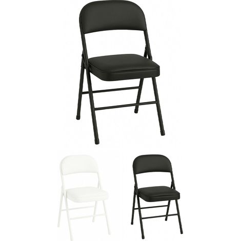 Silla Metálica Acolchada Plegable 80x46x46 cm  Ideal para Hogar y Eventos (1/5)