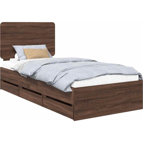 Maison Exclusive - Bettrahmen Braun Eichen-Optik 75 x 190 cm Inge