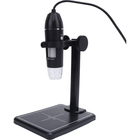 Microscope numérique avec support, 8 LED réglables, grossissement 1600x, connexion USB, compatible PC et téléphone. (1/5)