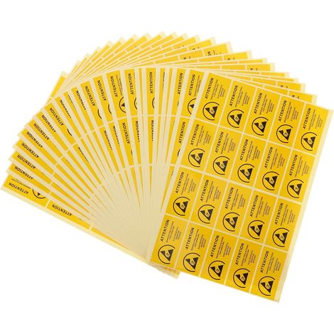 450 Pièces Étiquette Esd Antistatique Anti-statique Esd Avertissement Statique Stickers Autocollant D'avertissement Autocollant Esd Panneau D'avertissement Électricité Statique (1/5)