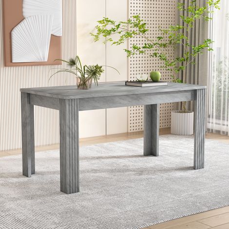 4 Seater Dining room table, MDF Wood Rectangle Modern Kitchen Dining,Room Furniture Unit, Small Kitchen Table,Coffee Table,Small Table for Home & Café, grey