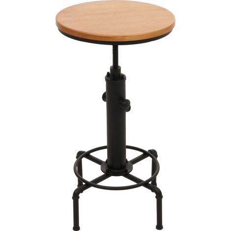 Table de bar HWC-N23, table de comptoir table de bistrot réglable en hauteur pivotante repose-pieds Industrial acier mas