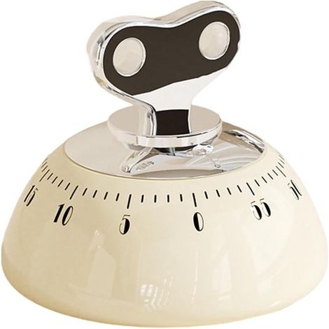 Minuteur de cuisine - Blanc - Minuteur mécanique 60 minutes - Minuteur de cuisson (1/5)