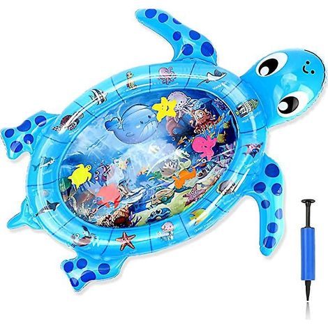 forme De Tortue Tapis D'eau Gonflable Pour Bb, Tapis Veil Eau Et Poisson, Tummy Time Tapis De Ventre De Ventre Bb Mat De Animaux, Stimulation De L (1/5)