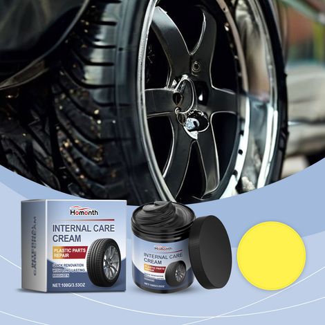 Car tire retreading shine paste, tire surface maintenance, wheel rim cleaning, rust removal and polishing agent -- 100g + sponge (1/5)
