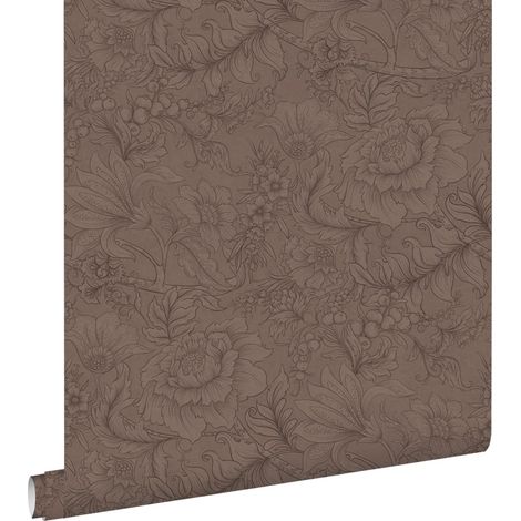 papier peint fleurs marron - ESTAhome (1/5)