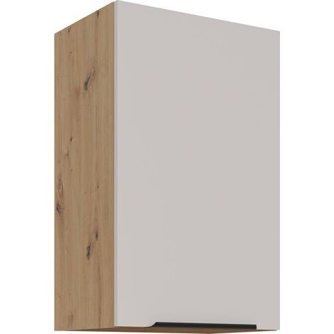 Küchen Hängeschrank 45 cm Küche SOLANO Kaschmir beige matt + Eiche Artisan matt Küchenzeile Küchenblock Küche Einbauküche (1/4)