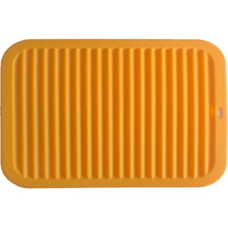 Set de table en silicone polyvalent, isolant thermique, imperméable, idéal pour assiettes, bols et tasses, jaune (1/5)