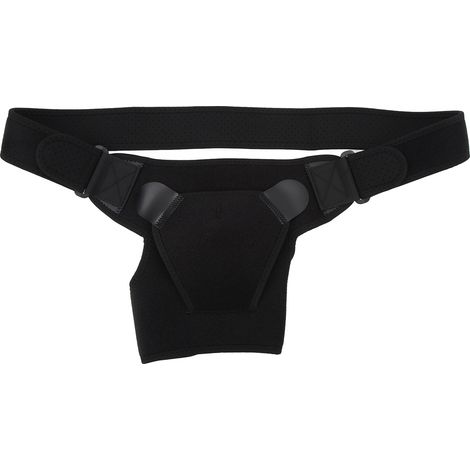 Attelle d'épaule noire ajustable pour soulager la douleur de l'articulation acromio-claviculaire, manchon de compression et support enveloppant. (1/5)