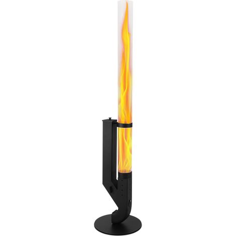 Jiubiaz Colonna di fuoco a pellet in acciaio al carbonio con vetro borosilicato 3 mm e sportello combustibile, per giardino e terrazza (1/5)