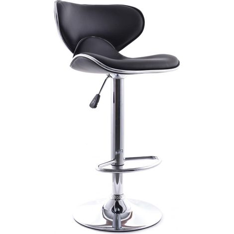 Swivel Barstool with Backrest - Curve Back Black (1/5)
