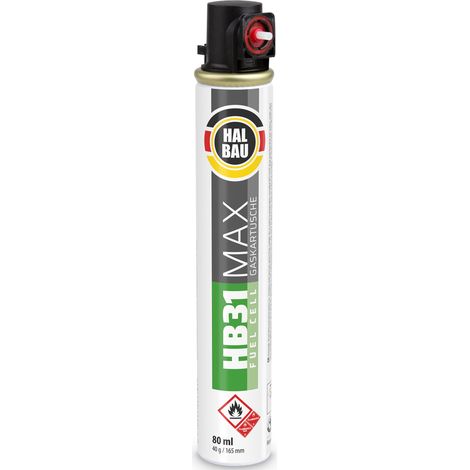 HALBAU Gaskartusche 165mm 80ml Fuel Cell Ersatzgas für Nagler HB31 ROT - 1 St. (1/4)