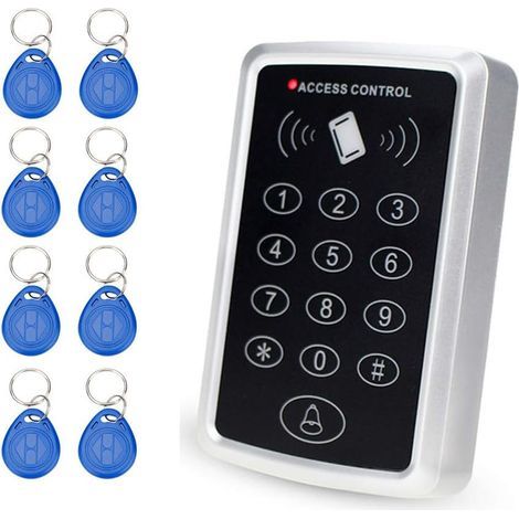 RFID 125 KHz pour Porte de Contrôle d'accès Système 1000 Utilisateurs RFID Keypad Avec 10 pièces RFID Porte-clés (T11) (1/5)