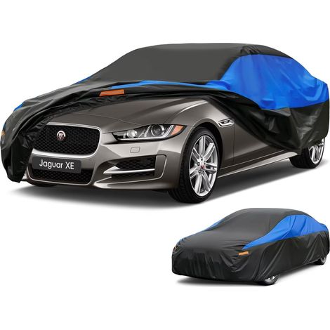 Bâche Voiture Exterieur Respirante, Compatible avec Jaguar XE(2015-2023) Housse de Protection Voiture Extérieur, Toutes Saisons Peuvent Tout Gérer Contre Pluie Soleil Poussière.,Taille pour Jaguar XE( (1/5)
