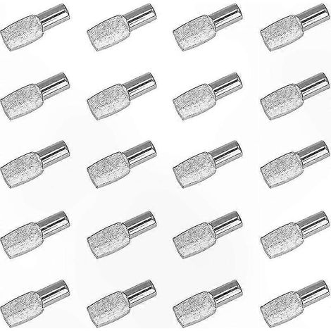 Packung mit 20 vernickelten Metallregalwinkeln, Dübeln und Befestigungswinkeln für Schränke, Schreibtische und Zubehör, Abmessungen 5 mm x 19 mm (1/5)