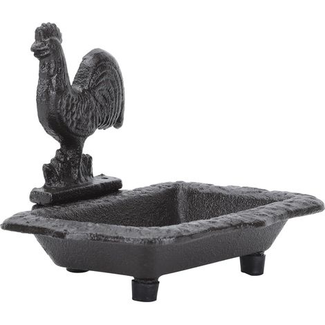 Porte-savon vintage en fonte en forme de coq, boîte à savon unique (1/5)