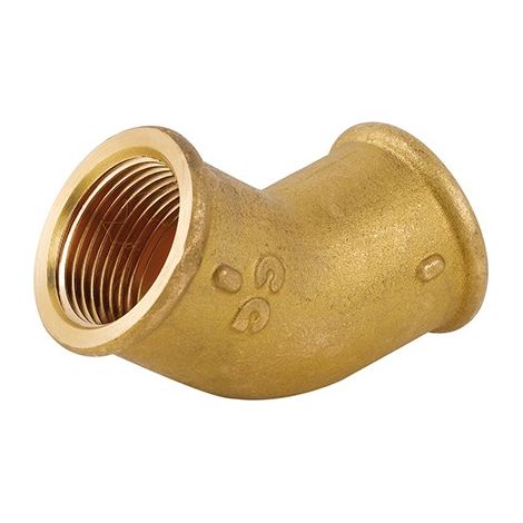 GOMITO 45° FF IN OTTONE GIALLO Misura: 1"
