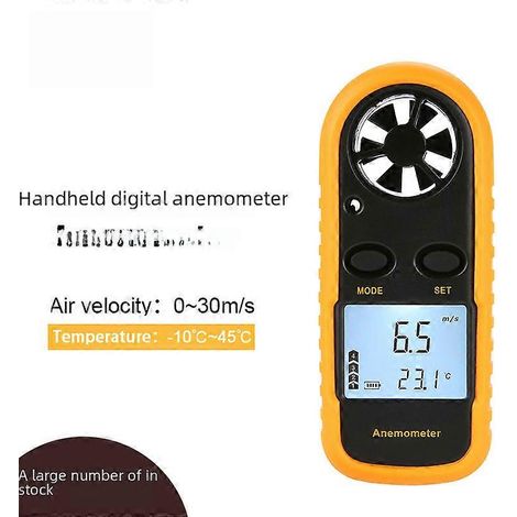 Thermomètre et anémomètre numériques portables avec rétroéclairage et haute précision de mesure de la vitesse du vent, dotés d'une fonction d'arrêt automatique/manuel pour prolonger leur durée de vie. (1/5)