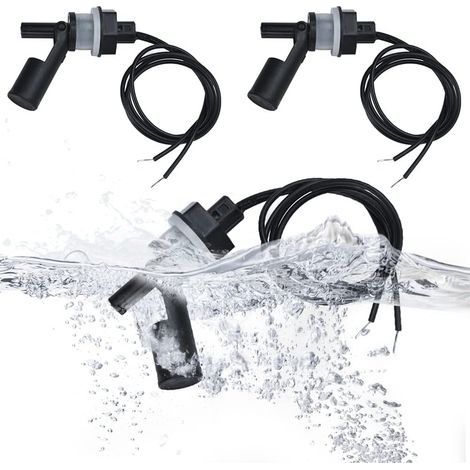 Lot de 3 capteurs de niveau d'eau – Interrupteur flotteur automatique – Haute sensibilité pour aquarium et piscine – Accessoire de pompe de jardin – (1/5)
